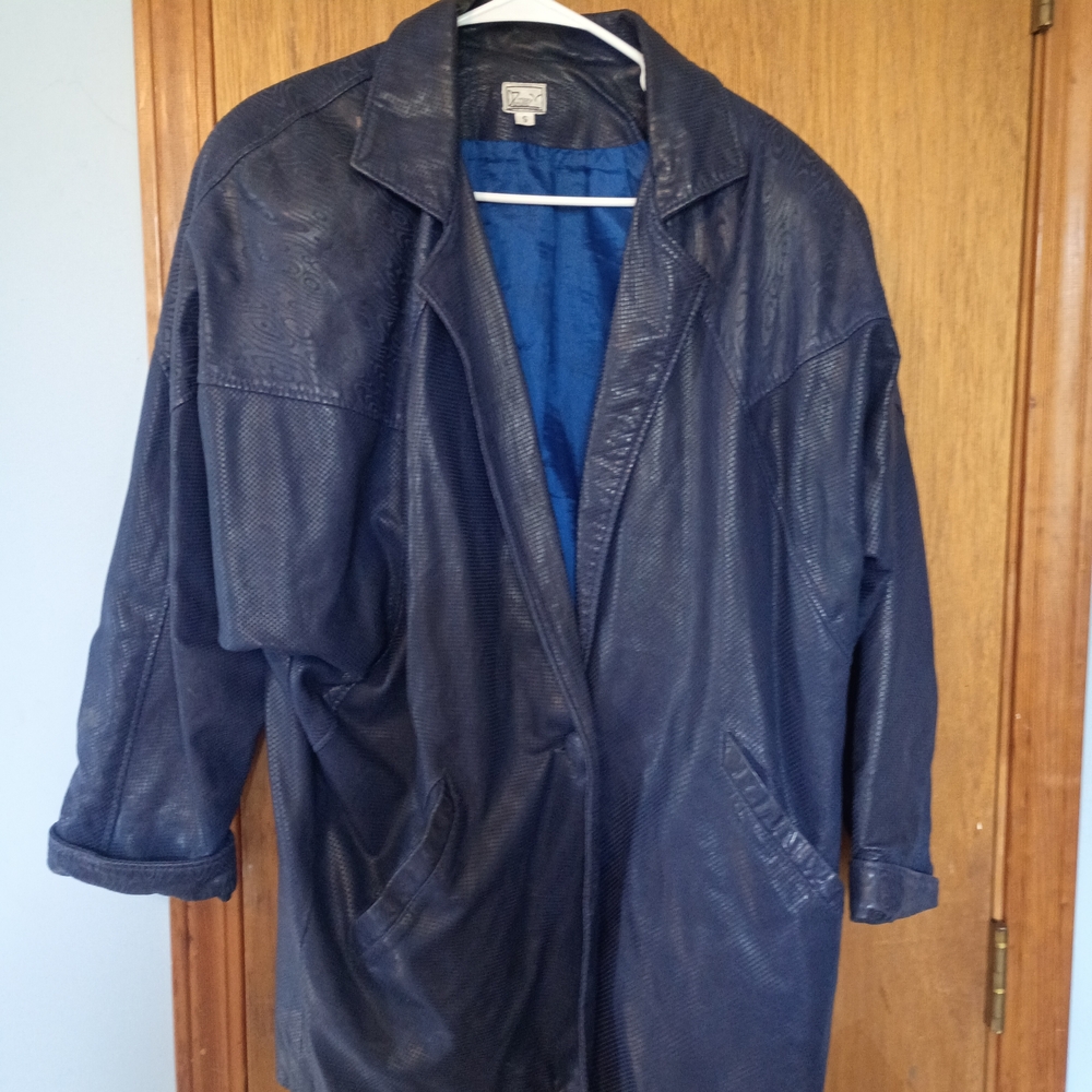 Women's Blue Leather Jacket
